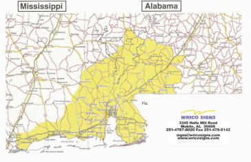 Wrico Signs coverage map